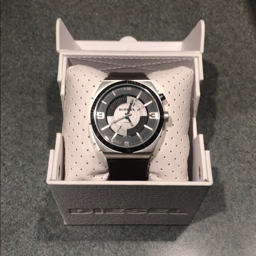 Diesel Leather Banded Watch